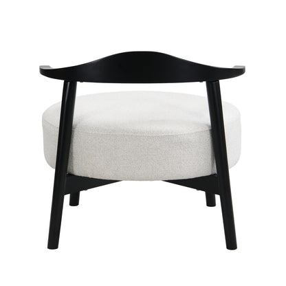 Upholstered Accent Chair, Modern Living Room Chairs, Reading Armchair for Sunroom Bedroom, Beige, Supports 300lbs