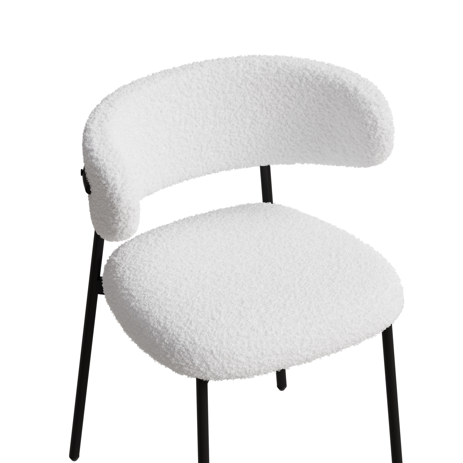 dining chairs set of 2 white , medieval modern dining chairs, teddy velvet chairs with metal legs, kitchen, easy to assemble suitable for home and office use
