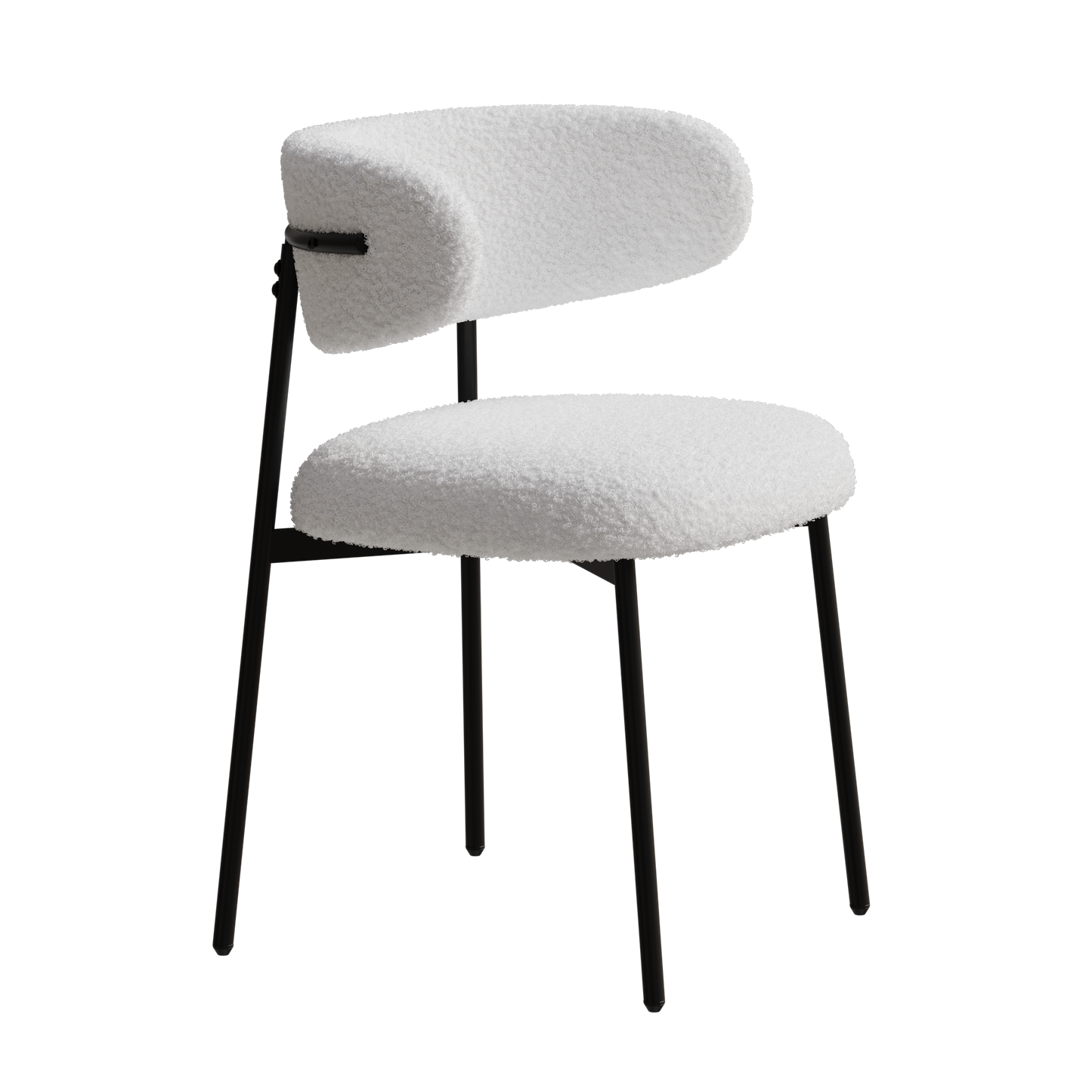 dining chairs set of 2 white , medieval modern dining chairs, teddy velvet chairs with metal legs, kitchen, easy to assemble suitable for home and office use