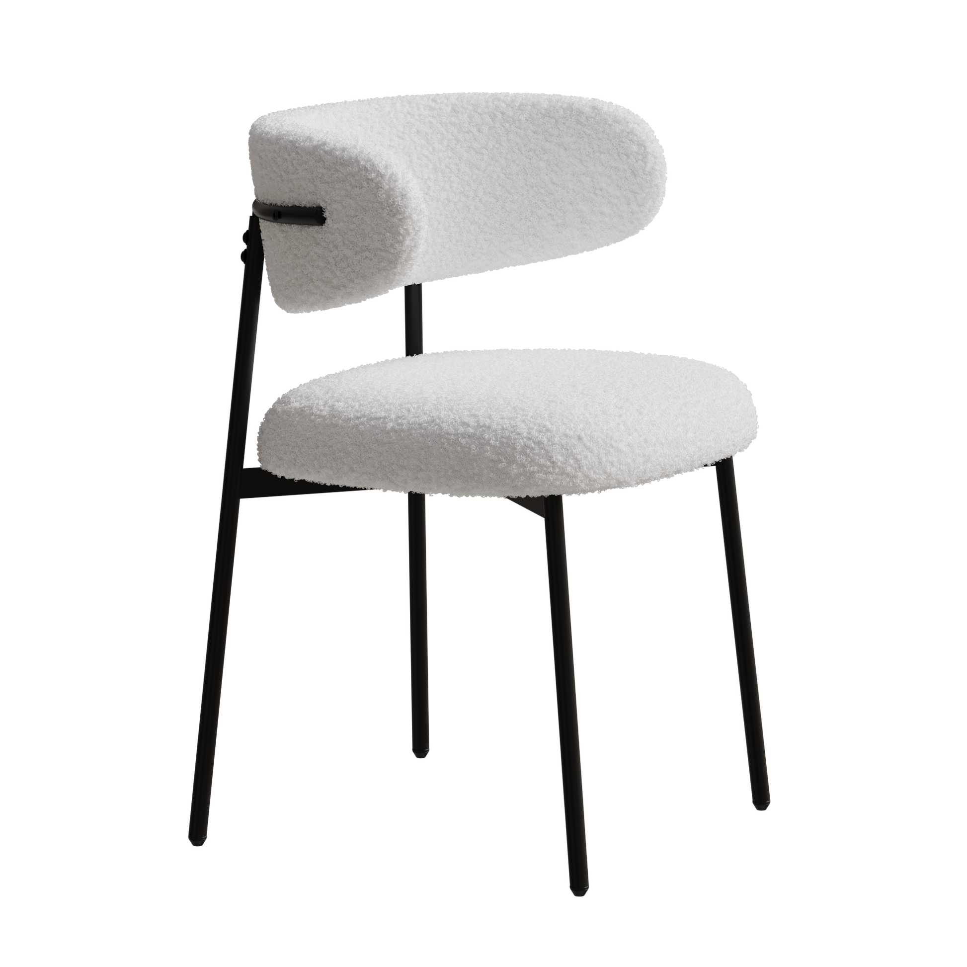 dining chairs set of 2 white , medieval modern dining chairs, teddy velvet chairs with metal legs, kitchen, easy to assemble suitable for home and office use