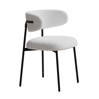 dining chairs set of 2 white , medieval modern dining chairs, teddy velvet chairs with metal legs, kitchen, easy to assemble suitable for home and office use
