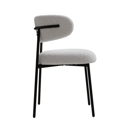 dining chairs set of 2 white , medieval modern dining chairs, teddy velvet chairs with metal legs, kitchen, easy to assemble suitable for home and office use