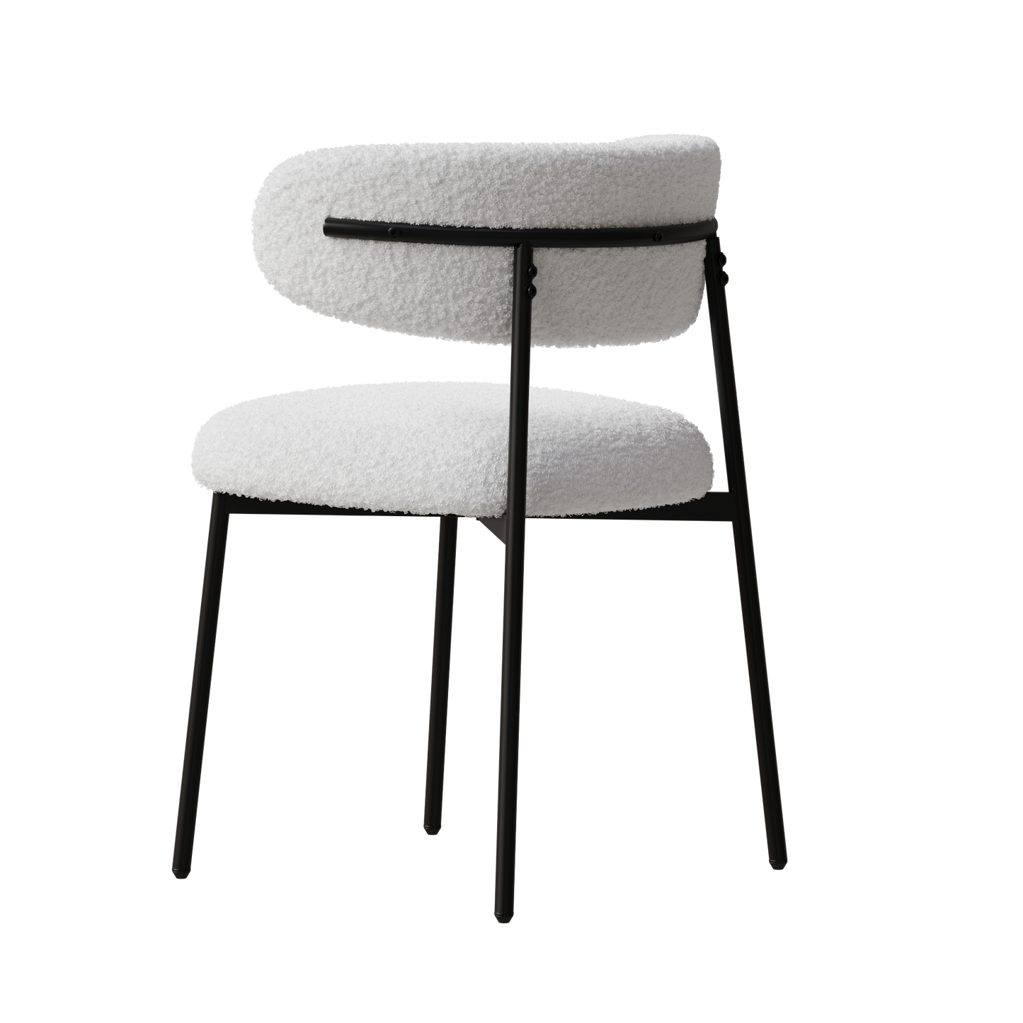 dining chairs set of 2 white , medieval modern dining chairs, teddy velvet chairs with metal legs, kitchen, easy to assemble suitable for home and office use