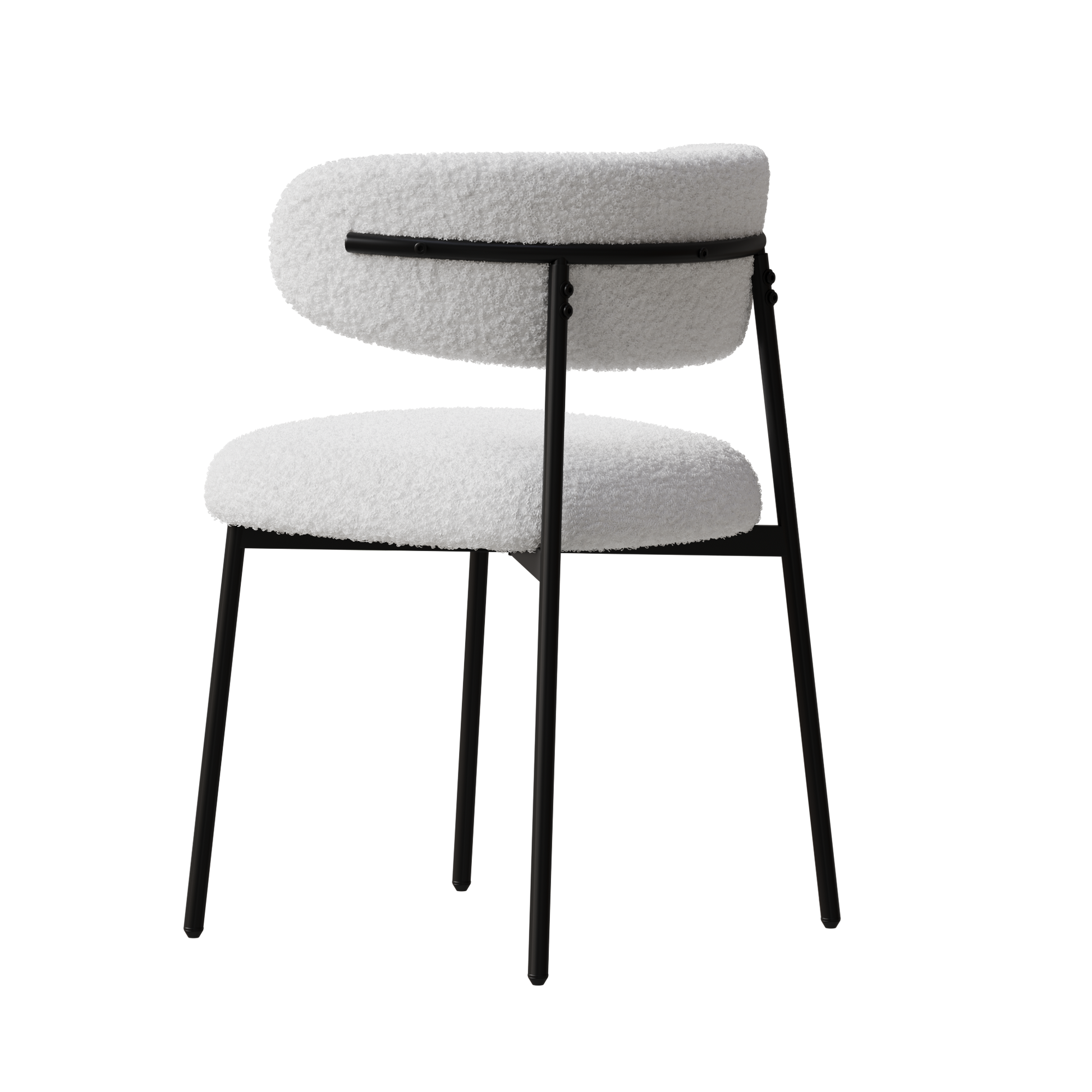 dining chairs set of 2 white , medieval modern dining chairs, teddy velvet chairs with metal legs, kitchen, easy to assemble suitable for home and office use