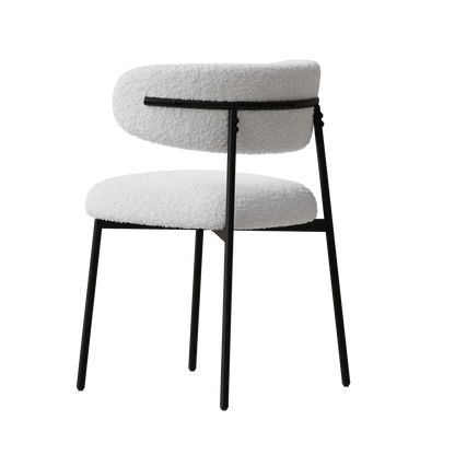 dining chairs set of 2 white , medieval modern dining chairs, teddy velvet chairs with metal legs, kitchen, easy to assemble suitable for home and office use