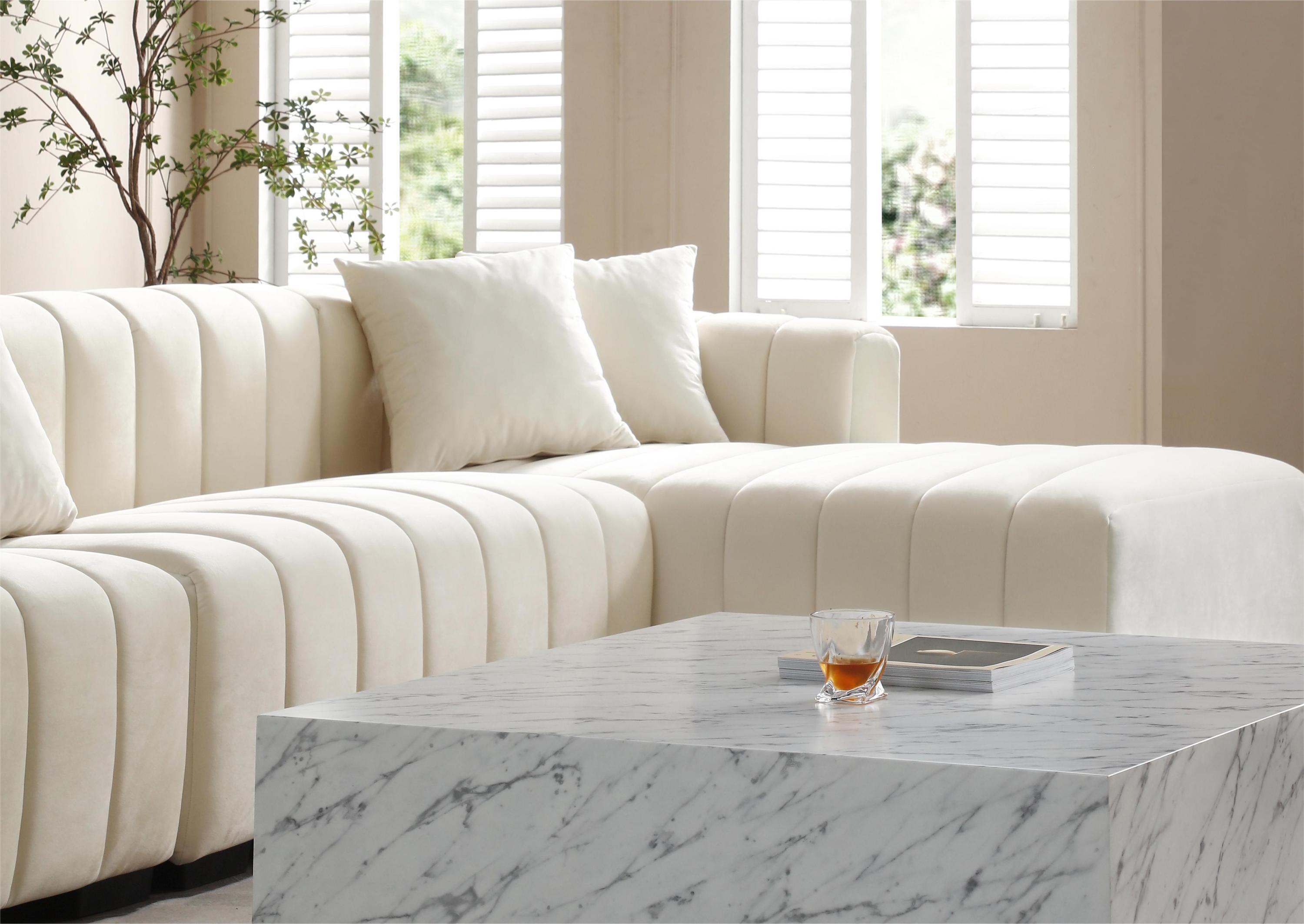 L-Shape Sectional Sofa with Deep Tufted Velvet Upholstered Modular Design