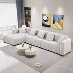 L-Shape Sectional Sofa with Deep Tufted Velvet Upholstered Modular Design