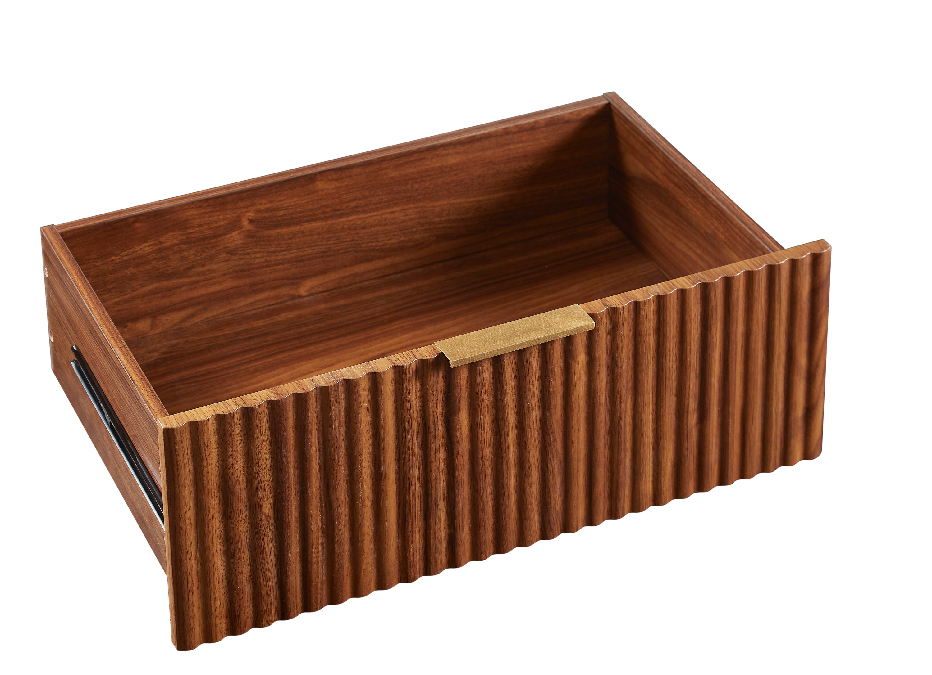 3 Drawers Drasser 2PCS, 27.6'' Wide Modern Chest of Drawers Curved wave Design,Nightstand,Wood Drawer Organizer for Bedroom, Living Room, Hallway, Walnut,27.6''W x 15.8''D x 27.4''H.