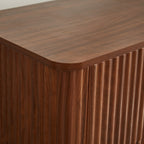 3 Drawers Drasser 2PCS, 27.6'' Wide Modern Chest of Drawers Curved wave Design,Nightstand,Wood Drawer Organizer for Bedroom, Living Room, Hallway, Walnut,27.6''W x 15.8''D x 27.4''H.