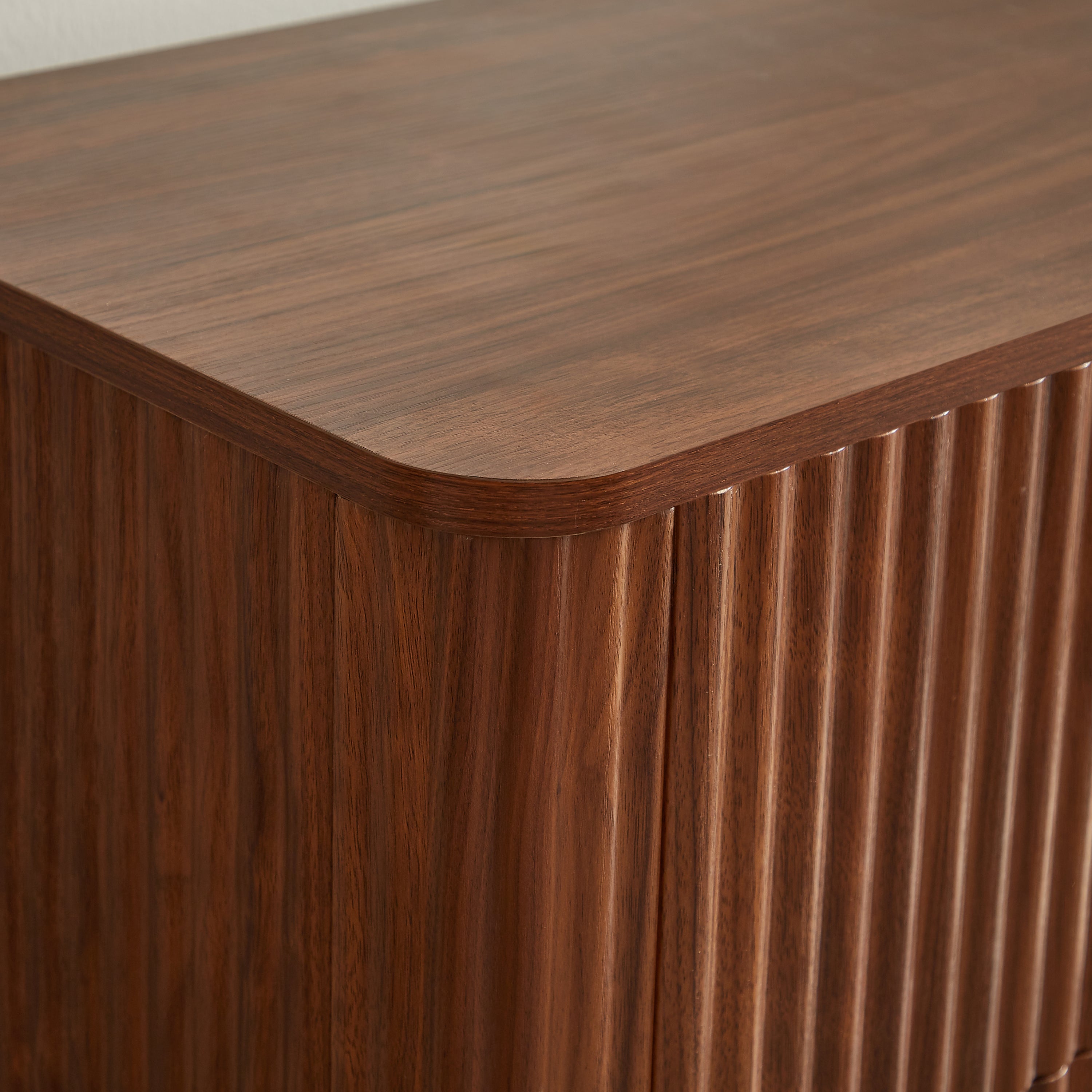 3 Drawers Drasser 2PCS, 27.6'' Wide Modern Chest of Drawers Curved wave Design,Nightstand,Wood Drawer Organizer for Bedroom, Living Room, Hallway, Walnut,27.6''W x 15.8''D x 27.4''H.