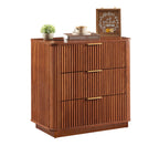 3 Drawers Drasser 2PCS, 27.6'' Wide Modern Chest of Drawers Curved wave Design,Nightstand,Wood Drawer Organizer for Bedroom, Living Room, Hallway, Walnut,27.6''W x 15.8''D x 27.4''H.
