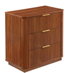 3 Drawers Drasser 2PCS, 27.6'' Wide Modern Chest of Drawers Curved wave Design,Nightstand,Wood Drawer Organizer for Bedroom, Living Room, Hallway, Walnut,27.6''W x 15.8''D x 27.4''H.