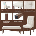 6-Piece Modern Dining Set, Rectangle Kitchen Table with 4 Upholstered Chairs & Bench, Ideal for Dining Room and Living Room, (Easy Assembly, Space Saving) Dining Table Set