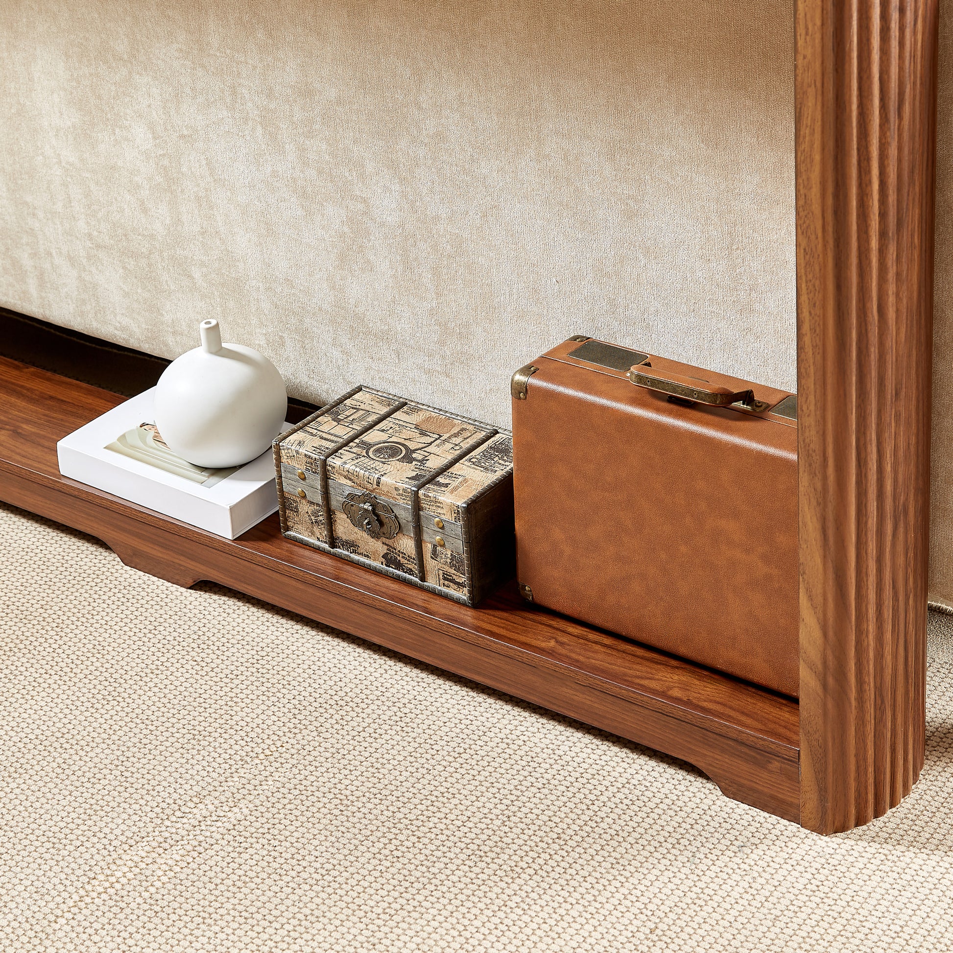 70.1'corrugated texture storage table for entranceways, narrow wooden console sofa table, can be placed behind the sofa, suitable for entranceways, corridors, and front door.Walnut.70.1'L*8.7'W*35.5'H