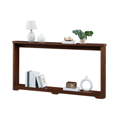 70.1'corrugated texture storage table for entranceways, narrow wooden console sofa table, can be placed behind the sofa, suitable for entranceways, corridors, and front door.Walnut.70.1'L*8.7'W*35.5'H