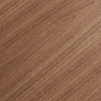 Length 39.37 Inch Modern Coffee Table,MDF Oval Coffee Table for Living Room,Small Coffee Table with Sturdy Pedestal for Apartment,Bedroom,Walnut