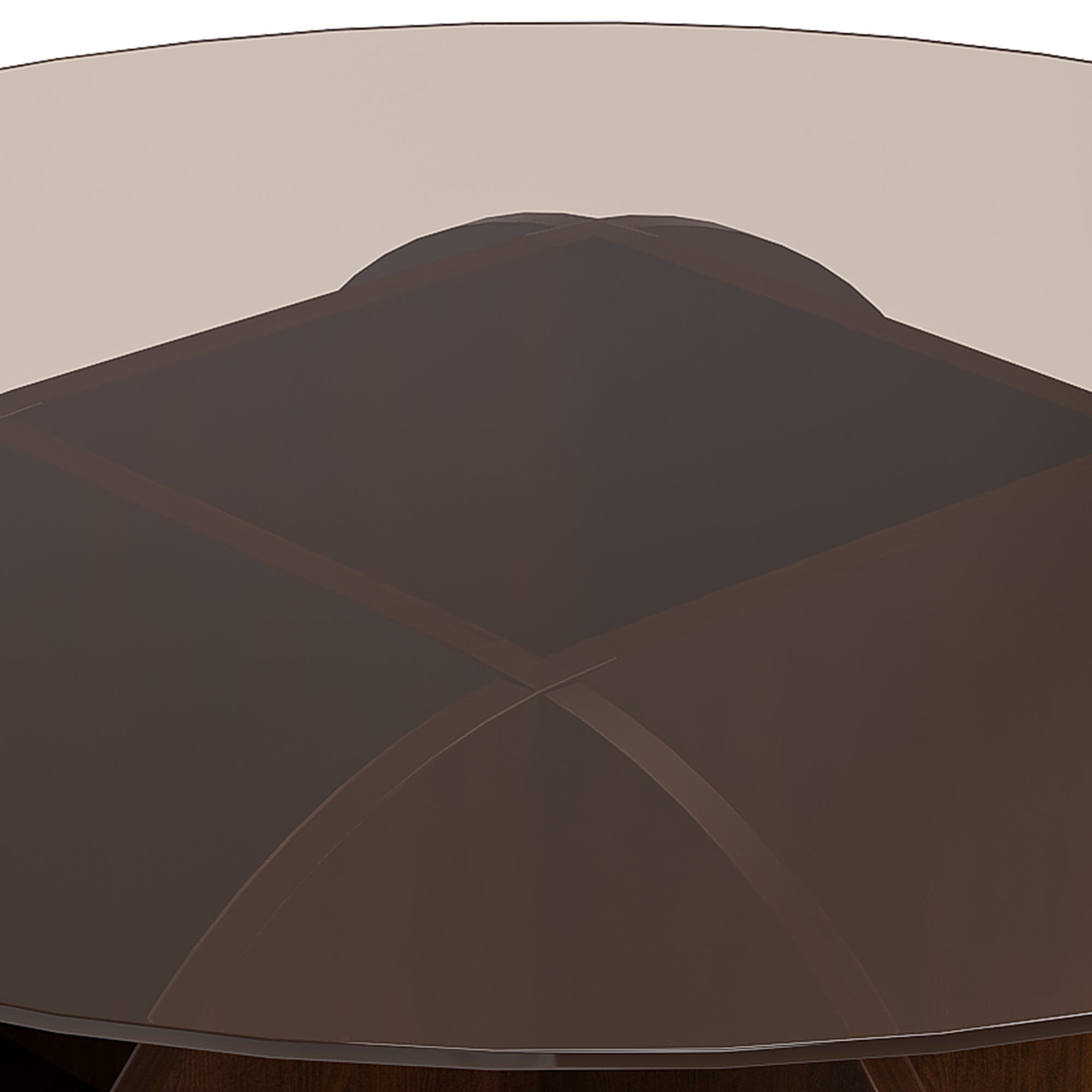 Round Coffee Table with Storage, 31.5 Inch Modern Farmhouse Center Table with Tempered Glass Top and Wooden MDF Frame in Walnut Brown for Living Room, Space-Saving Design Coffee Table