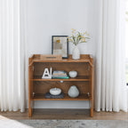 Modern Walnut Sideboard Buffet Cabinet With Storage.