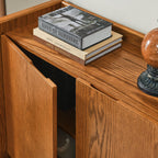 Modern Walnut Sideboard Buffet Cabinet With Storage.
