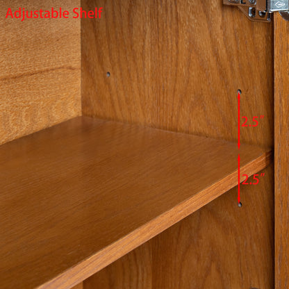 Walnut-colored Sideboard, Buffet Cabinet with Storage, Rustic Storage Cabinet for Entryway, Hallway, Living Room, Kitchen, Dining Room, Bedroom, 33.9"×15"×31.5"