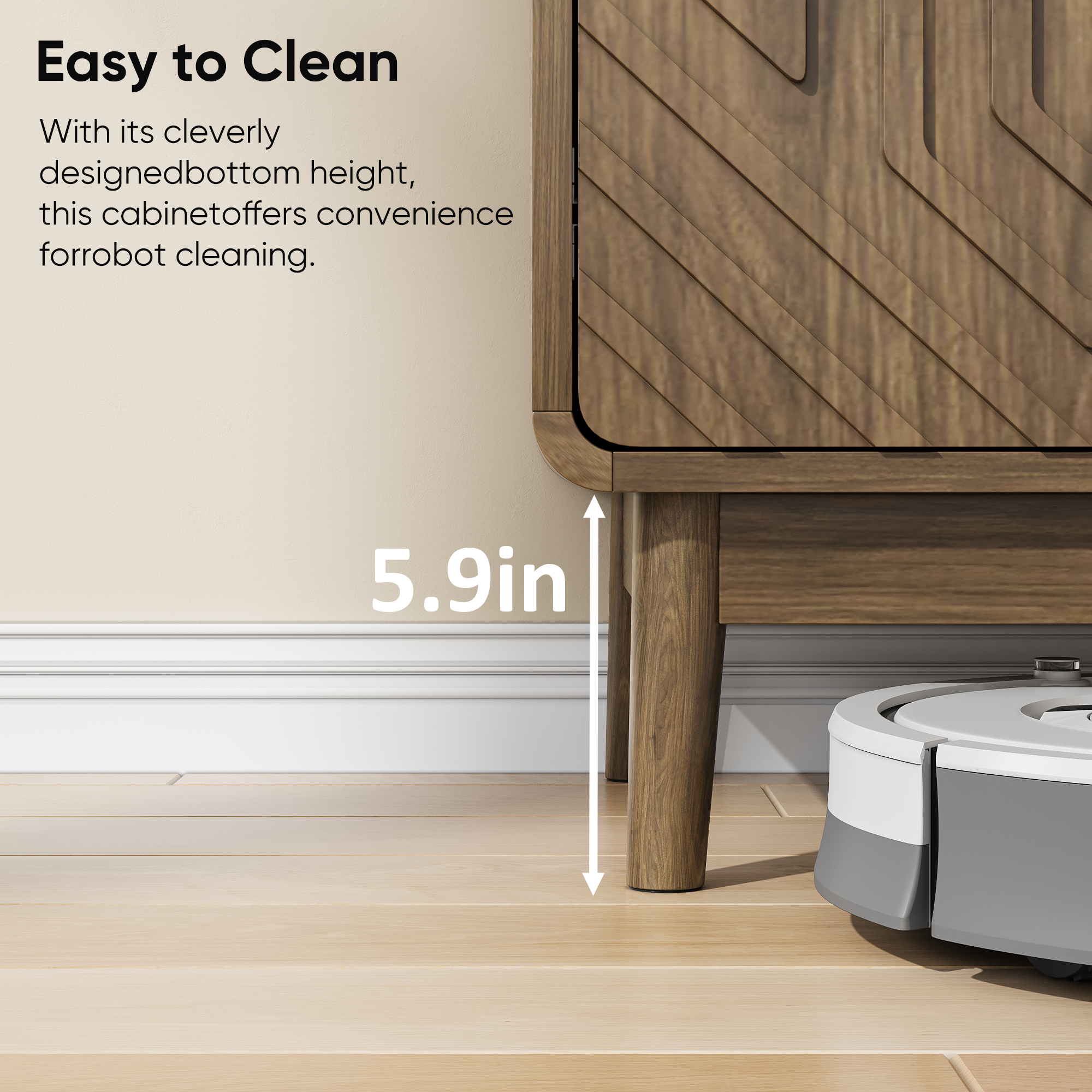 Modern Sideboard Buffet Cabinet with Carved 2 Doors and Adjustable Layer Board for Living Room and Kitchen, Walnut, MDF