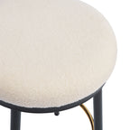 Modern White Counter Stools Set Of 4 With Iron Frame.
