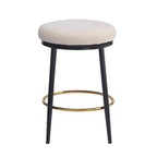 Modern White Counter Stools Set Of 4 With Iron Frame.