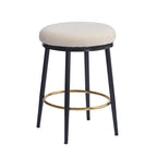 Modern White Counter Stools Set Of 4 With Iron Frame.