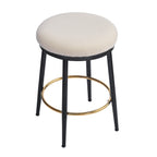 Modern White Counter Stools Set Of 4 With Iron Frame.