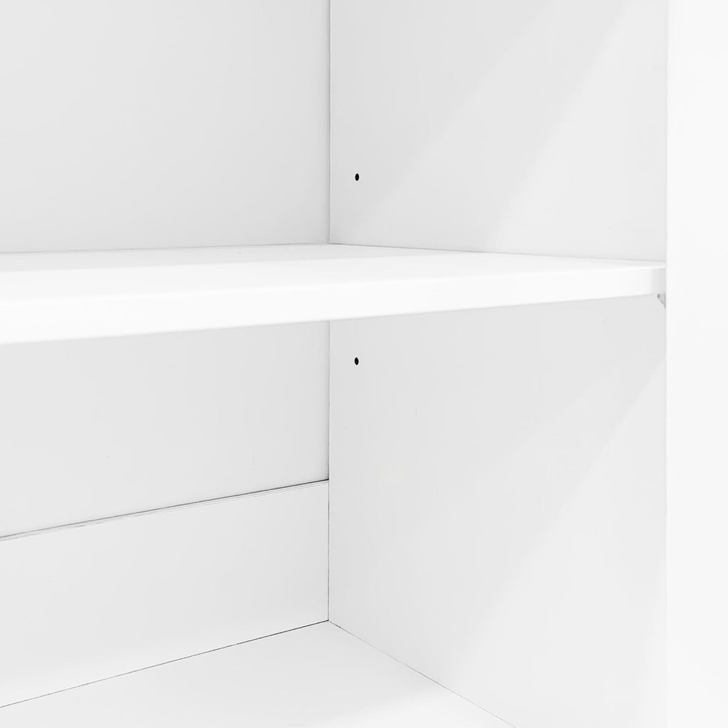 4-Piece Modern Entertainment Center Wall Unit with Bookshelves, All-in-1 Large TV Stand with Tempered Glass Door for TVs Up to 80', 92inch Media Console with Adjustable Shelves for Living Room, White