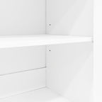 4-Piece Modern Entertainment Center Wall Unit with Bookshelves, All-in-1 Large TV Stand with Tempered Glass Door for TVs Up to 80', 92inch Media Console with Adjustable Shelves for Living Room, White