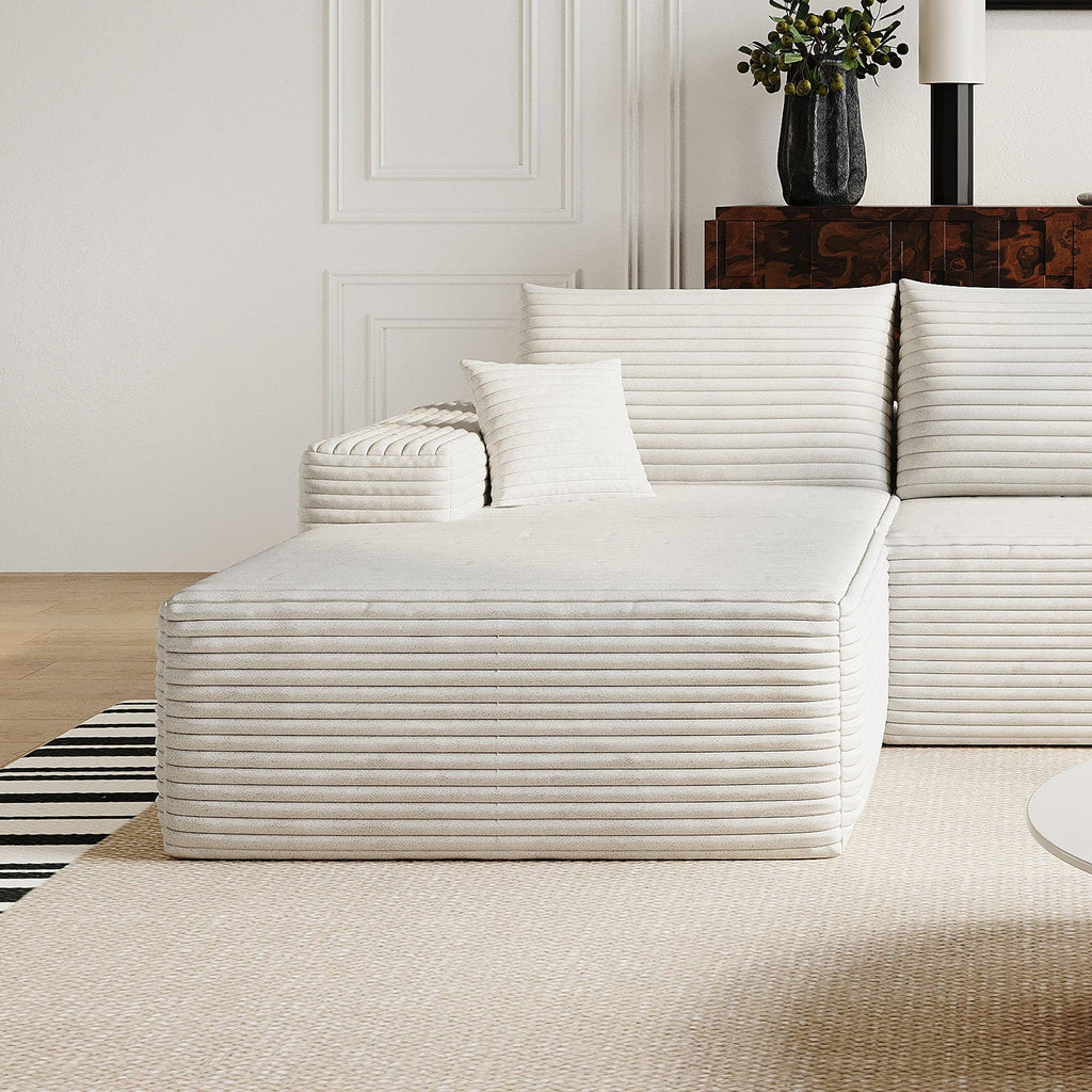 Modern White Fabric Sleeper Sofa - 69.7" x 38.6" x 25.2".