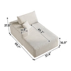 Modern White Fabric Sleeper Sofa - 69.7" x 38.6" x 25.2".