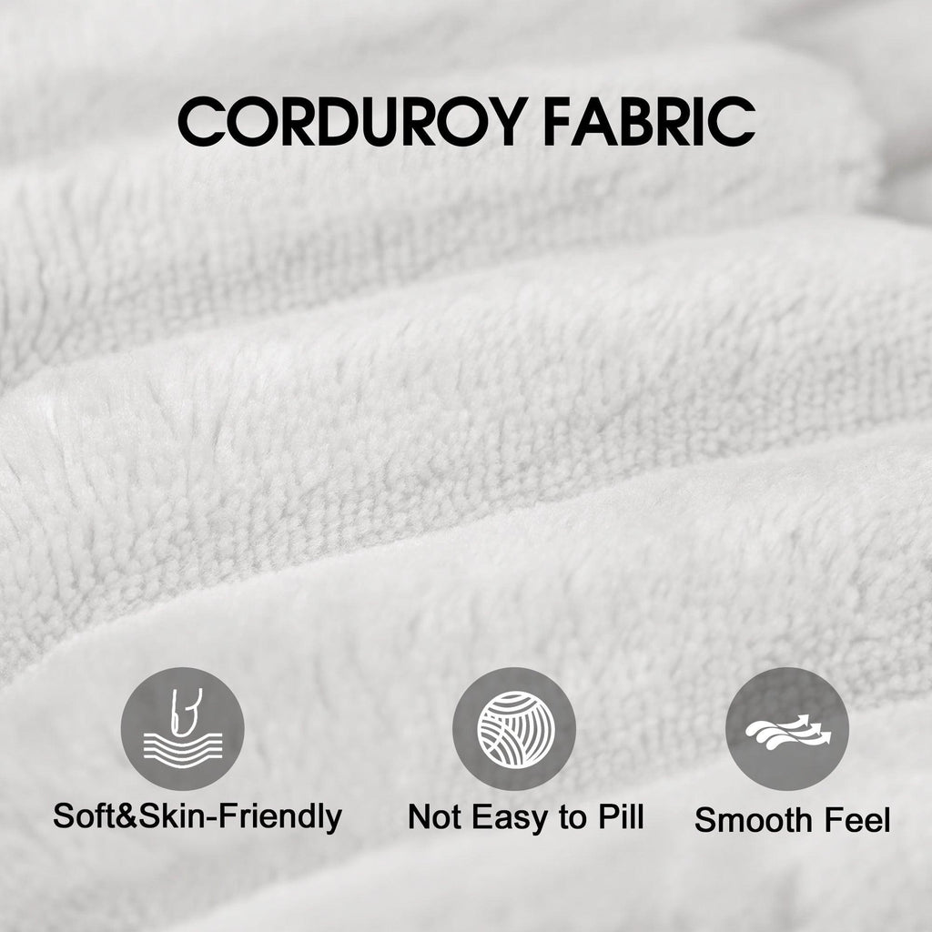 Modern White Fabric Sleeper Sofa - 69.7" x 38.6" x 25.2".