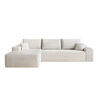Modern White Fabric Sleeper Sofa - 69.7" x 38.6" x 25.2".