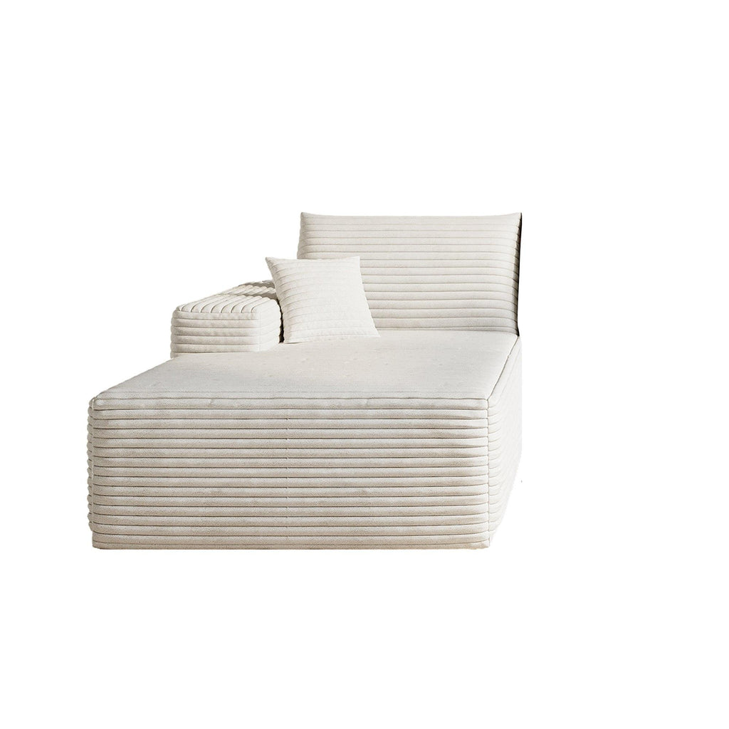 Modern White Fabric Sleeper Sofa - 69.7" x 38.6" x 25.2".