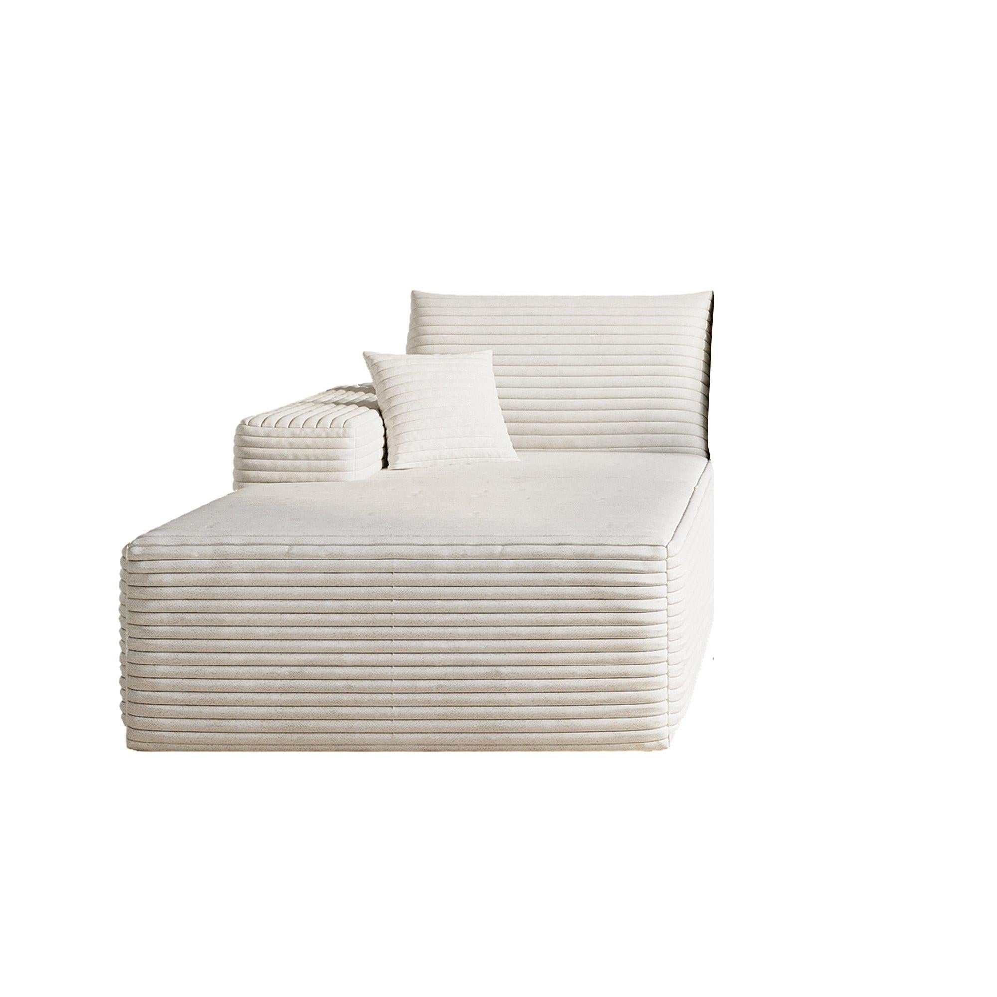 Modern White Fabric Sleeper Sofa - 69.7" x 38.6" x 25.2".
