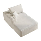 Modern White Fabric Sleeper Sofa - 69.7" x 38.6" x 25.2".