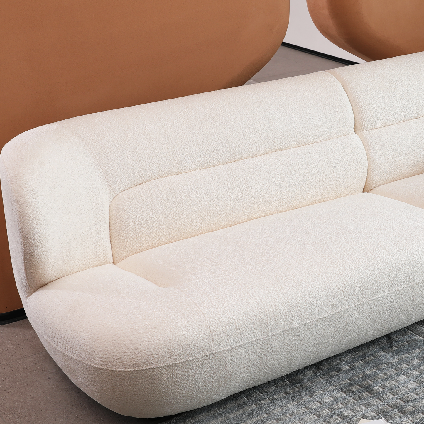 YP40116W Circular curve design with modern fashion, white, 4, office, bedroom