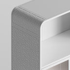 45.28" H Storage Cabinet, Bathroom Floor Cabinet with Glass Door and Shelves,  Freestanding Display Storage Cabinet for Bathroom, Living Room, Kitchen, Home Office,White