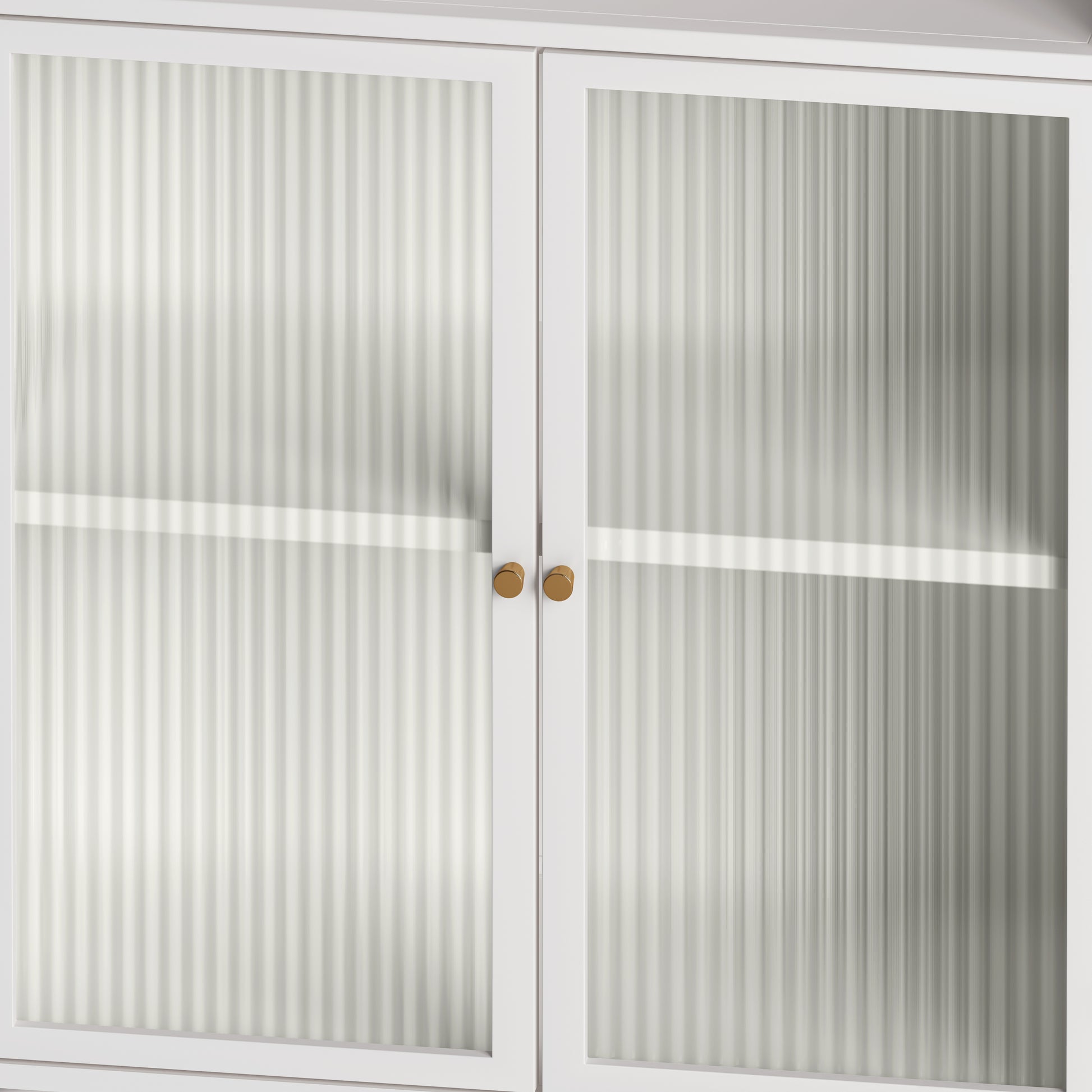 45.28" H Storage Cabinet, Bathroom Floor Cabinet with Glass Door and Shelves,  Freestanding Display Storage Cabinet for Bathroom, Living Room, Kitchen, Home Office,White