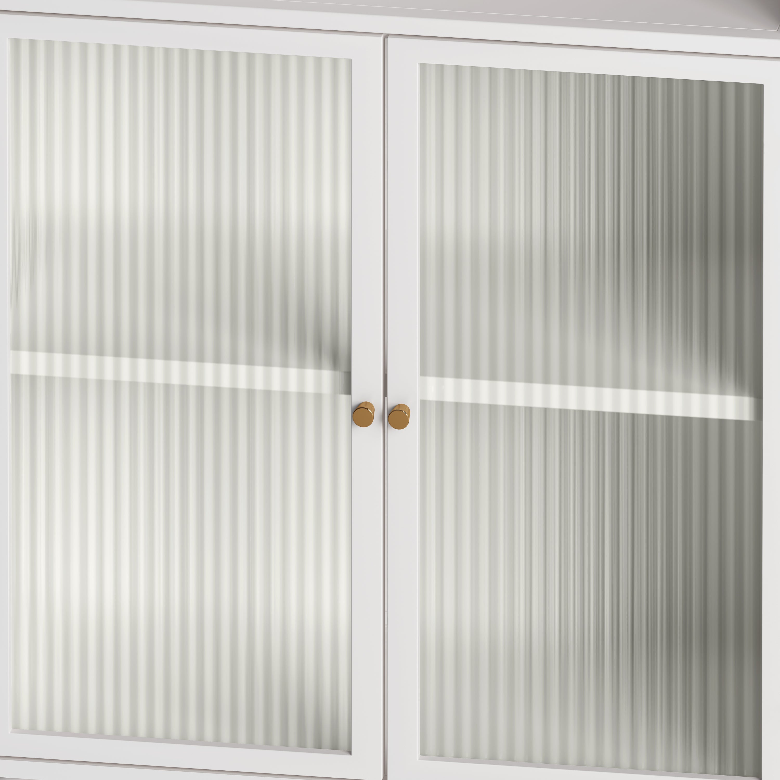 45.28" H Storage Cabinet, Bathroom Floor Cabinet with Glass Door and Shelves,  Freestanding Display Storage Cabinet for Bathroom, Living Room, Kitchen, Home Office,White