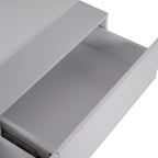 Modern White Rectangular LED Lights Coffee Table with 2 drawers in 47.2'