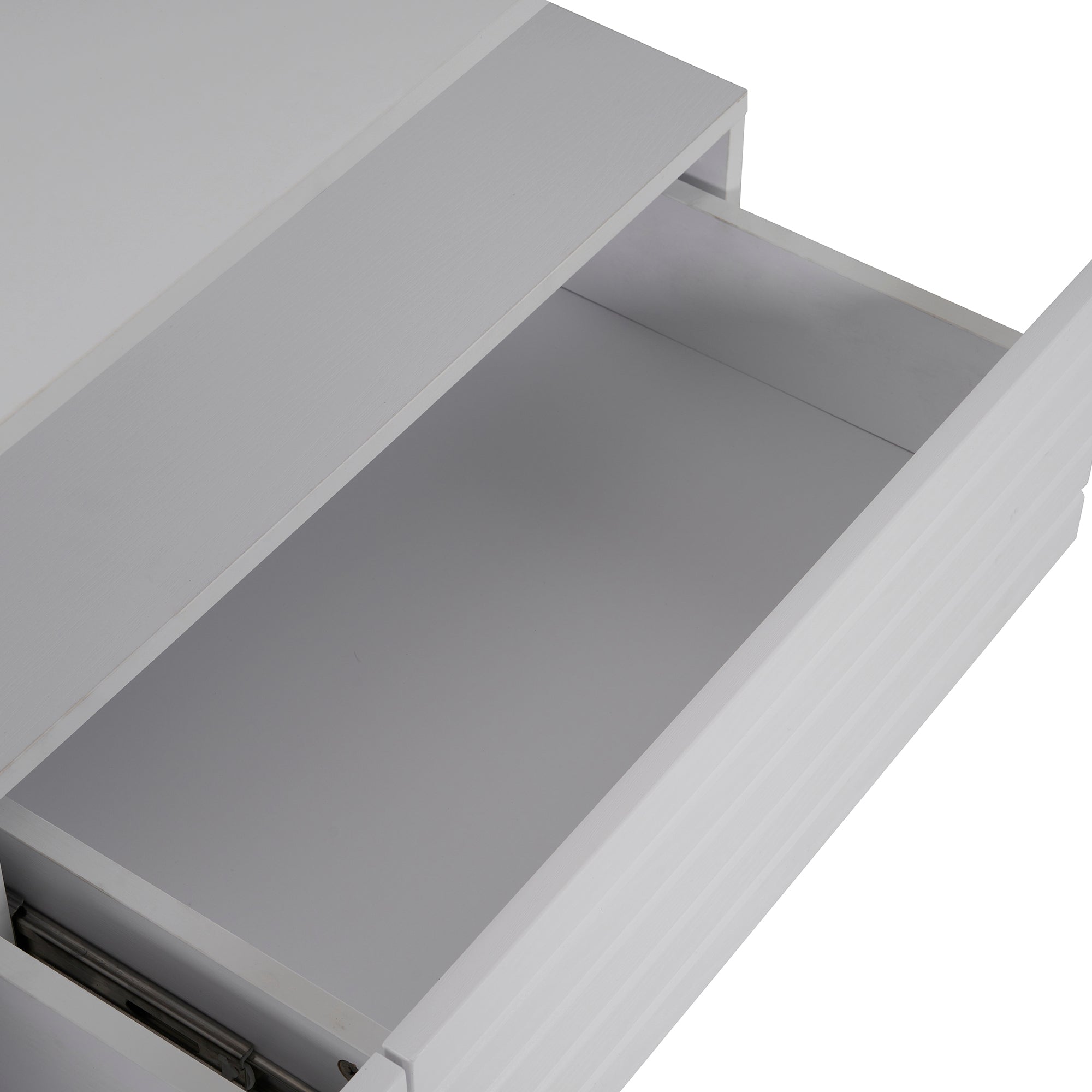 Modern White Rectangular LED Lights Coffee Table with 2 drawers in 47.2'