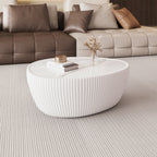 Light Marble Top goose eggs Shape White PU Coffee modern Sofa Table for Living Room furniture Coffee Table