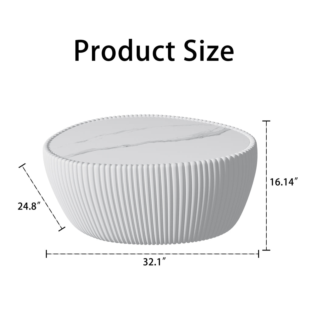 Light Marble Top goose eggs Shape White PU Coffee modern Sofa Table for Living Room furniture Coffee Table