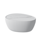 Light Marble Top goose eggs Shape White PU Coffee modern Sofa Table for Living Room furniture Coffee Table