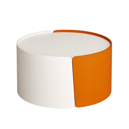 Nesting Coffee Table, Round Nesting Tables and End Tables for Small Space, Modern Side Tables with Extendable Sliding Tabletop for Living Room, Office,White, No Need Assembly