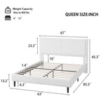 Simple Modern White Plush Soft Bed Comfortable Backrest Bedroom Bed,Queen Bed Frame
