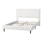 Simple Modern White Plush Soft Bed Comfortable Backrest Bedroom Bed,Queen Bed Frame